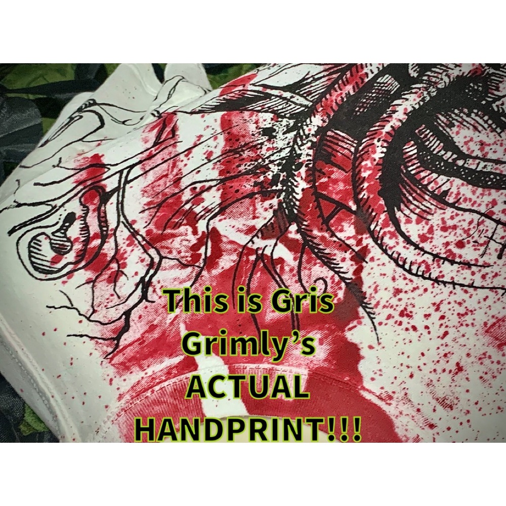 Custom Gris Grimly Shirt w ACTUAL HANDPRINT OF GRIS GRIMLY- BNWT